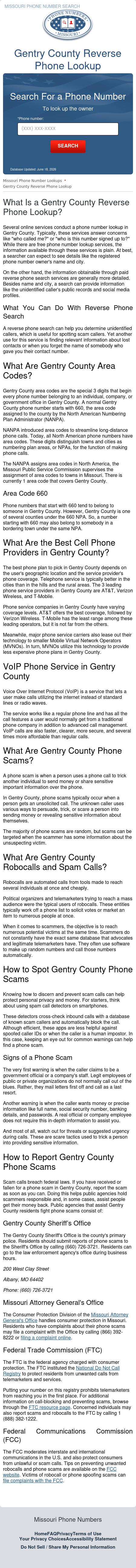 Gentry County Phone Number Search - Albany MO Lawyers
