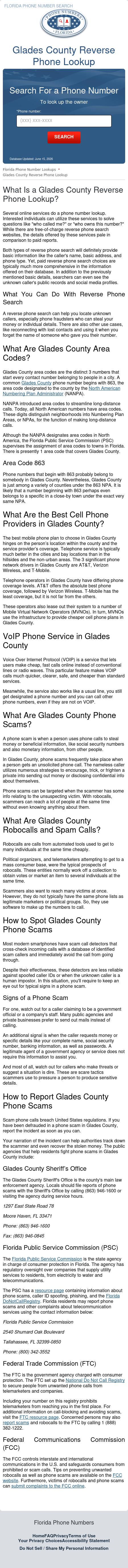 Glades County Reverse Phone Lookup - Moore Haven FL Lawyers