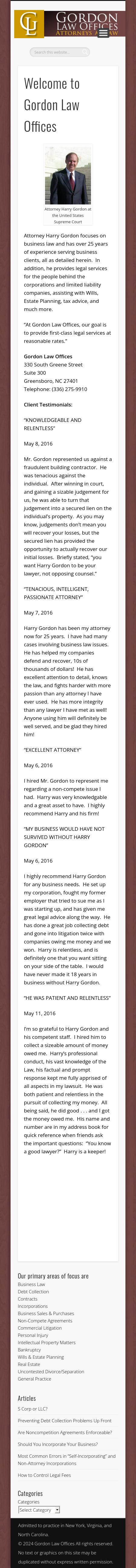 Gordon, Harry G - Greensboro NC Lawyers