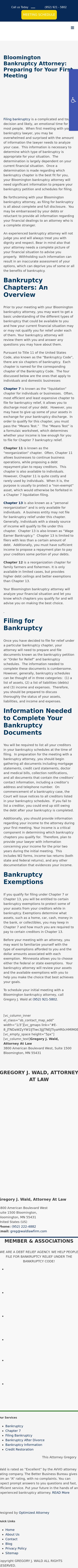 Gregory J. Wald, Attorney at Law, Bloomington Bankruptcy Attorney - Bloomington  MN Lawyers