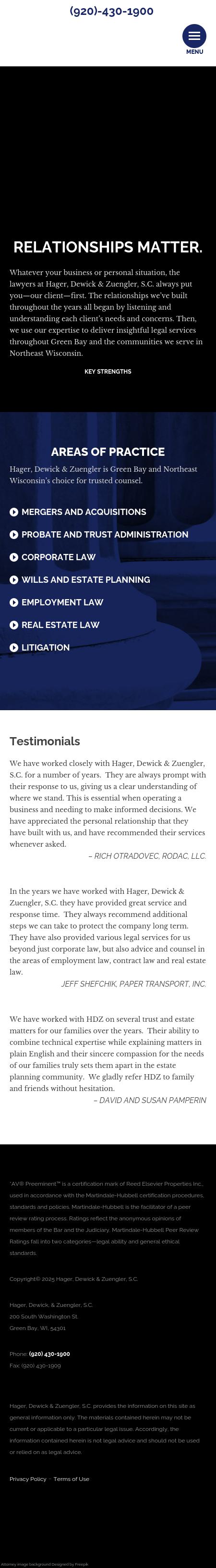 Hager, Dewick & Zuengler SC - Green Bay WI Lawyers