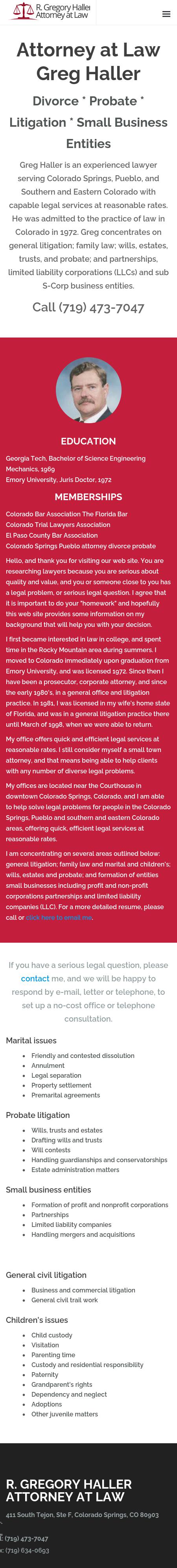 Haller Greg Attorney At Law - Colorado Springs CO Lawyers
