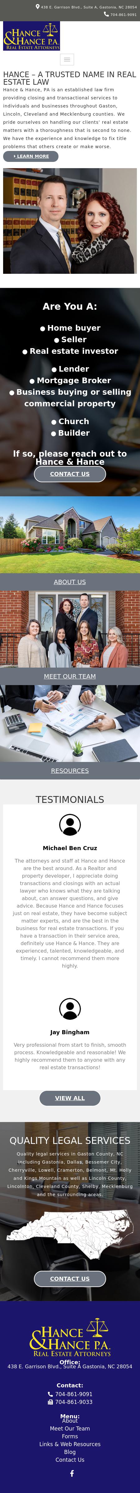 Hance & Hance - Gastonia NC Lawyers
