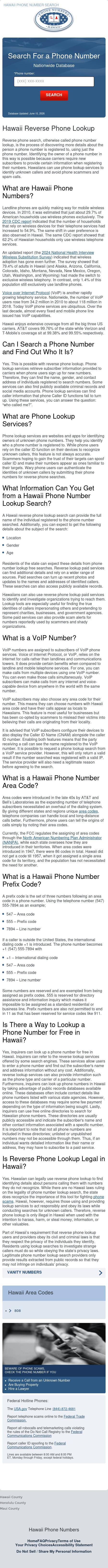 Hawaii Phone Number Search - Wailuku HI Lawyers