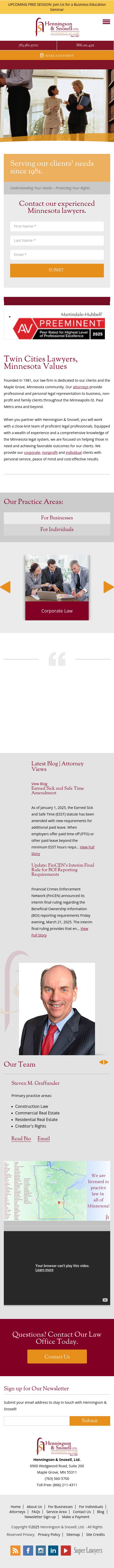 Henningson & Snoxell Attorneys At Law - Osseo MN Lawyers