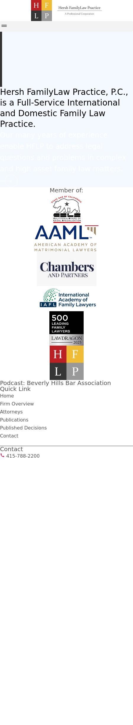 Hersh FamilyLaw Practice, P.C. - San Francisco CA Lawyers