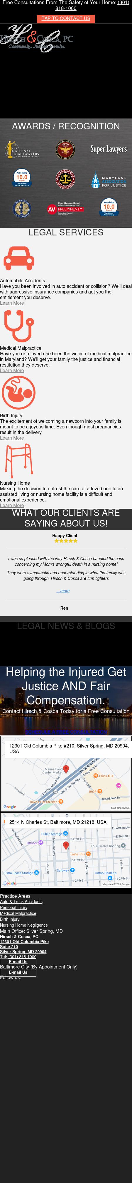 Hirsch & Cosca, PC - Silver Spring MD Lawyers