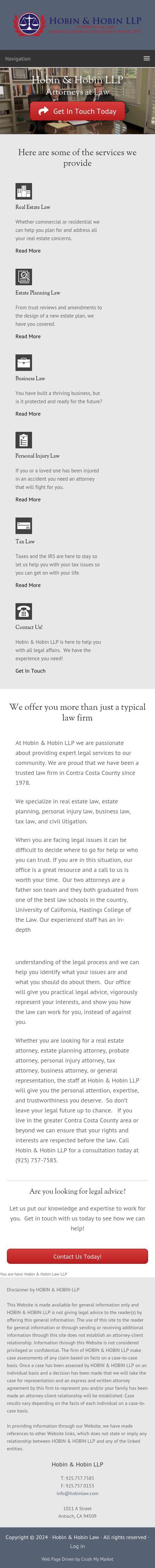 Hobin & Hobin LLP Attorneys at Law - Antioch CA Lawyers