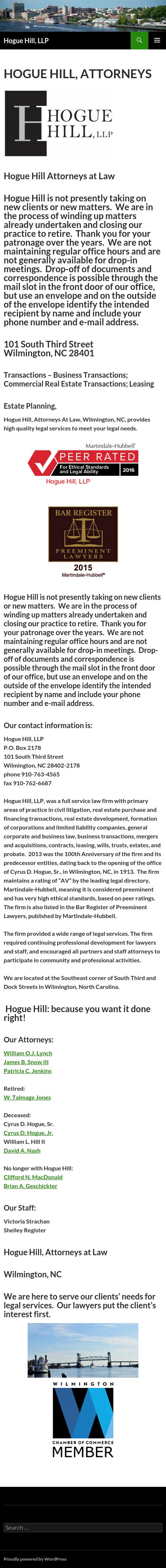 Hogue Hill LLP - Wilmington NC Lawyers