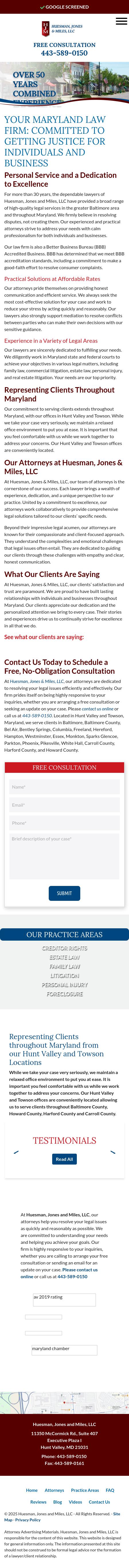 Huesman, Jones and Miles, LLC - Hunt Valley MD Lawyers