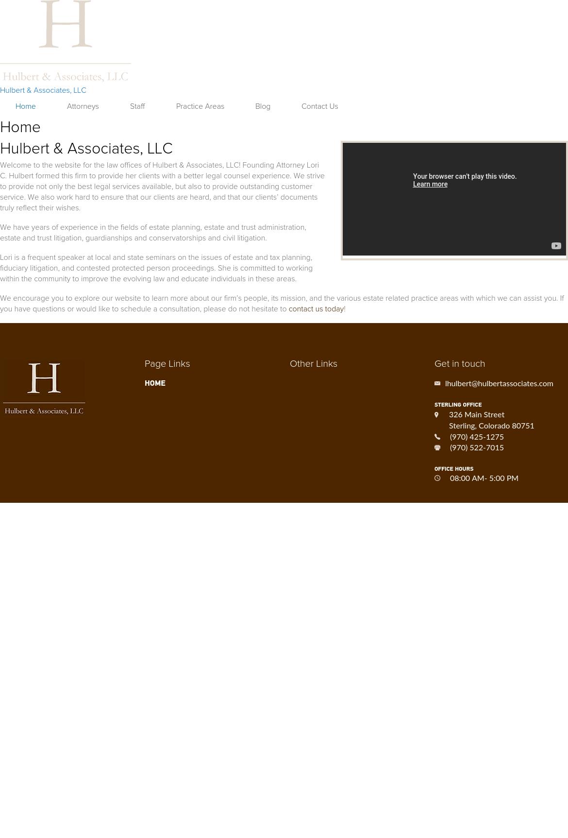 Hulbert & Associates, LLC - Sterling CO Lawyers