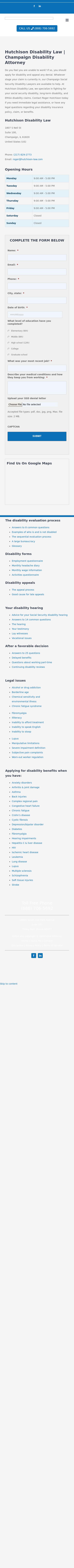 Hutchison Disability Law - Champaign IL Lawyers