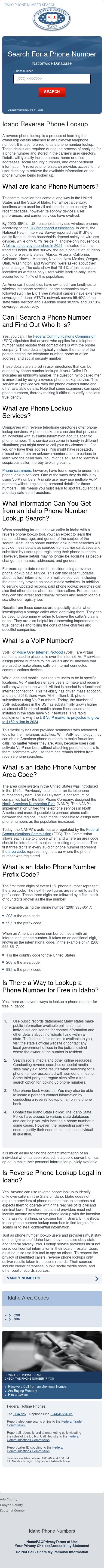 Idaho Phone Numbers - American Falls ID Lawyers