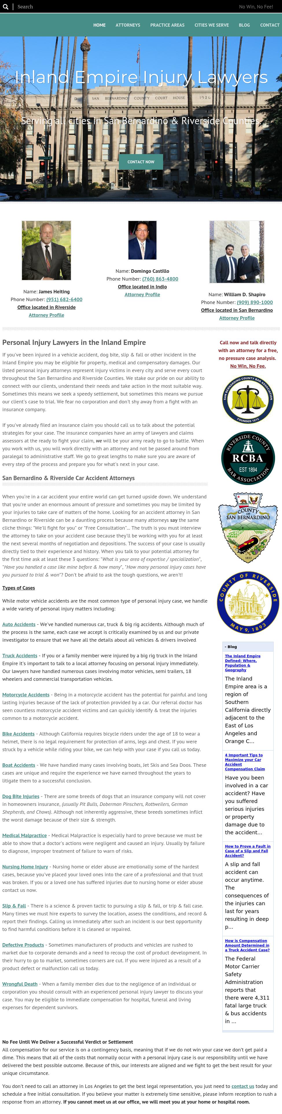 Inland Empire Injury Lawyers - San Bernardino CA Lawyers