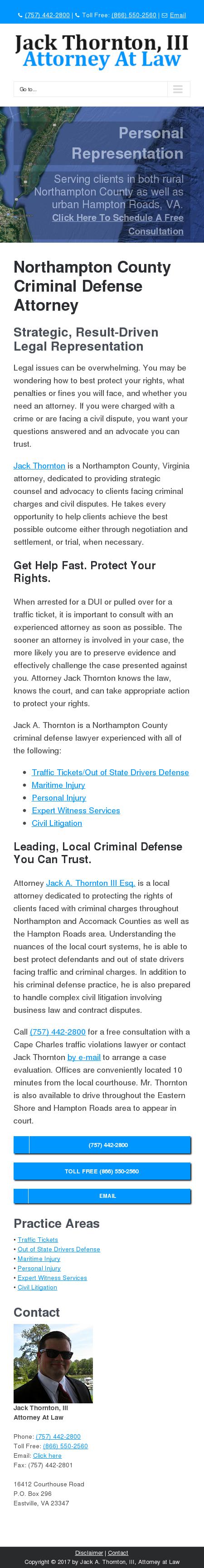Jack A. Thornton, III, Attorney at Law - Cape Charles VA Lawyers