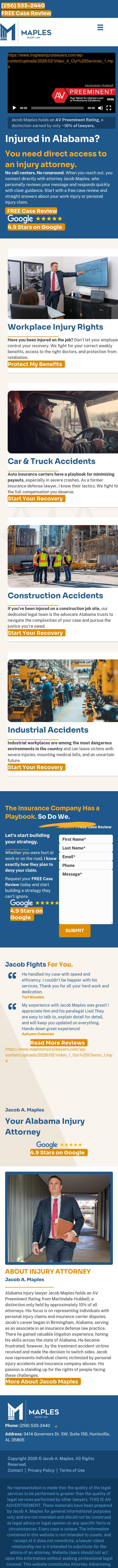 Jacob A. Maples Injury Lawyer - Huntsville AL Lawyers