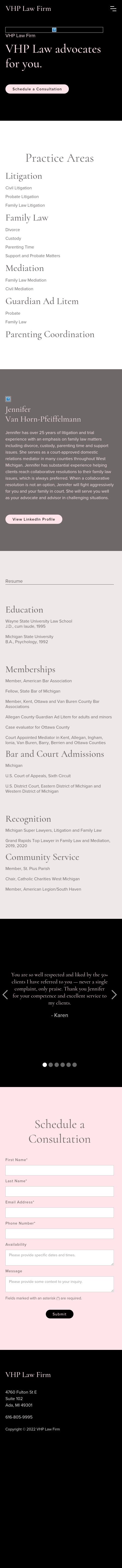 Jennifer Van Horn-Pfeiffelmann - Ada MI Lawyers