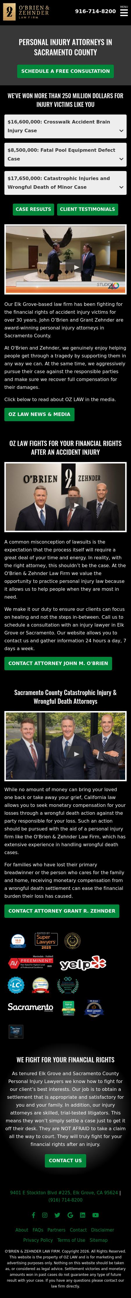 O'Brien & Zehnder Law Firm - Elk Grove CA Lawyers