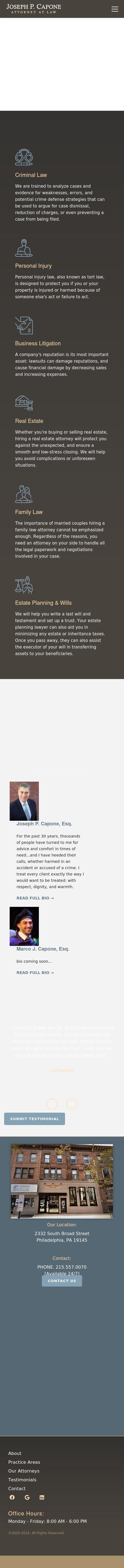 Joseph P. Capone Attorney at Law - Philadelphia PA Lawyers