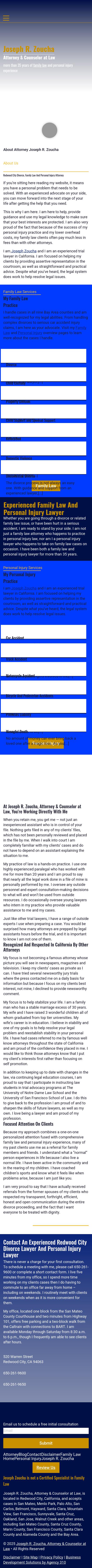 Joseph R. Zoucha, Attorney & Counselor at Law - Redwood City CA Lawyers