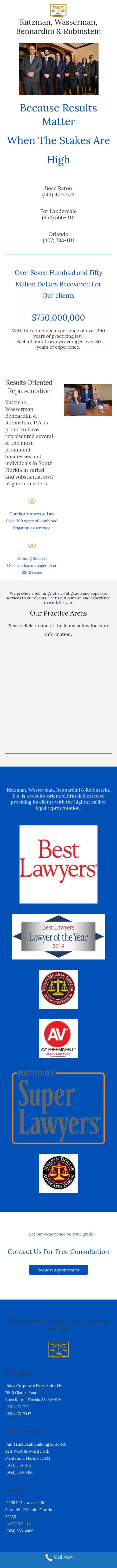 Katzman: Wasserman Bennardini and Rubenstein - Plantation FL Lawyers