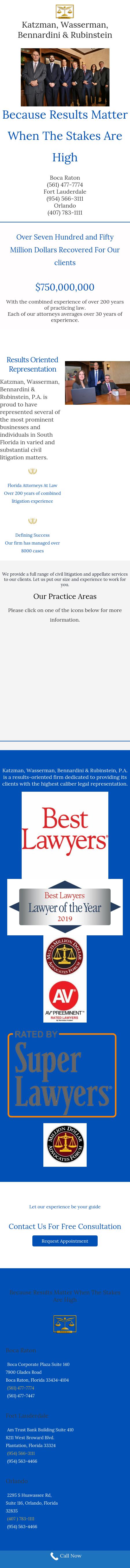 Katzman: Wasserman Bennardini and Rubenstein - Plantation FL Lawyers