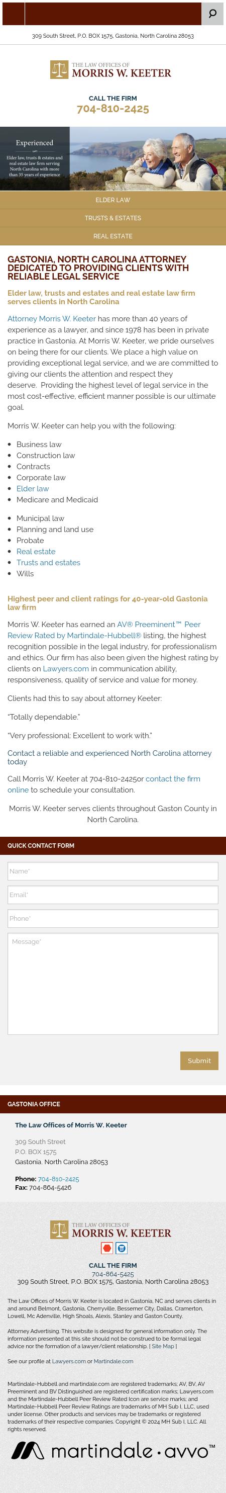 Keeter, Morris W - Gastonia NC Lawyers