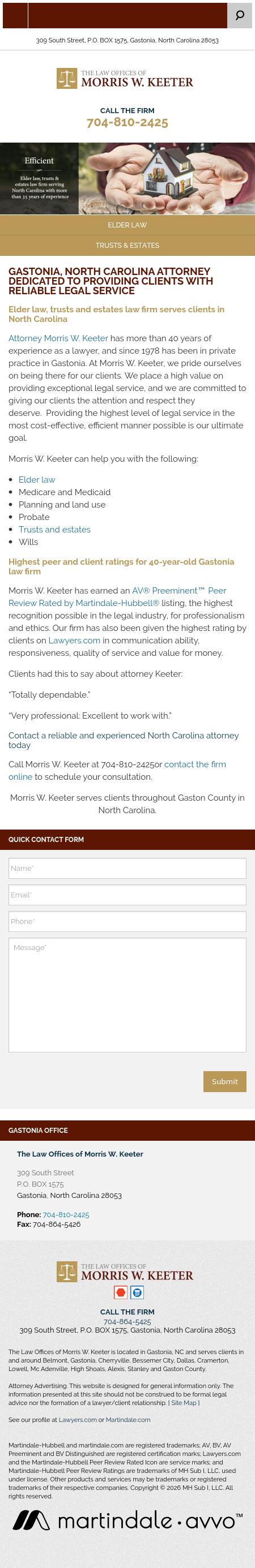 Keeter, Morris W - Gastonia NC Lawyers
