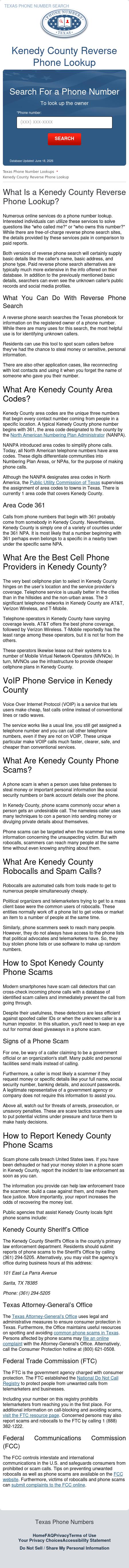 Kenedy County Reverse Phone Lookup - Sarita TX Lawyers