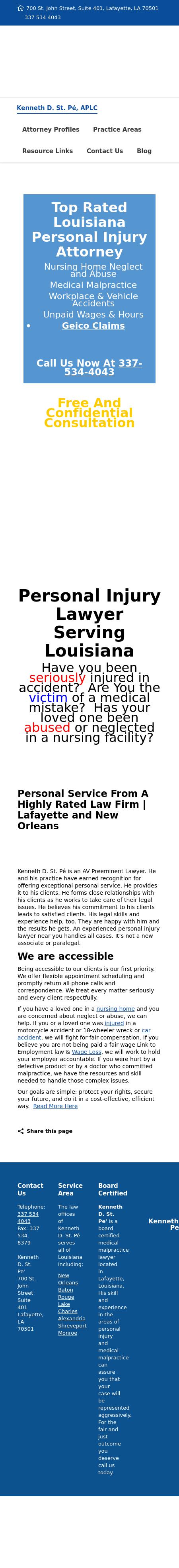 Kenneth D. St. Pe' - Lafayette LA Lawyers