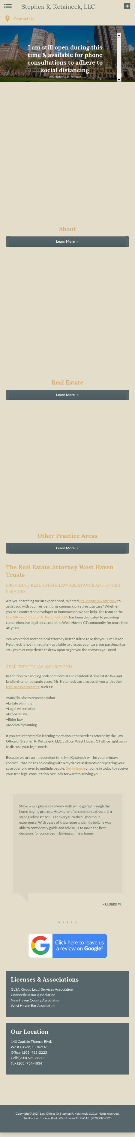 Ketaineck, Stephen R. Law Offices of - West Haven CT Lawyers