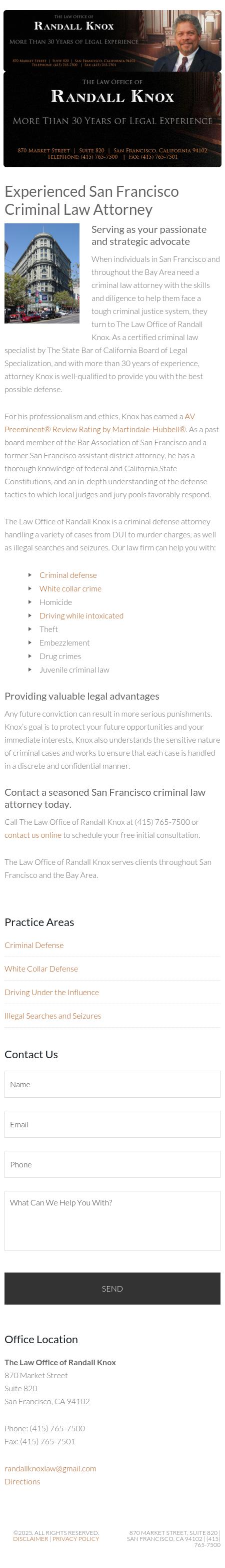 Knox Randall G Law Offices - San Francisco CA Lawyers