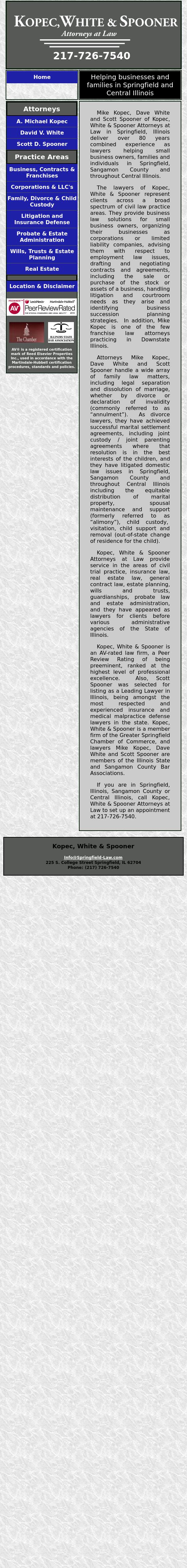Kopec, White & Spooner - Springfield IL Lawyers