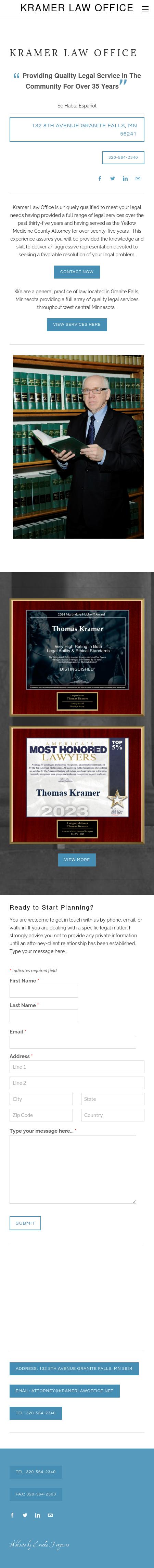 Kramer Law Office - Granite Falls MN Lawyers