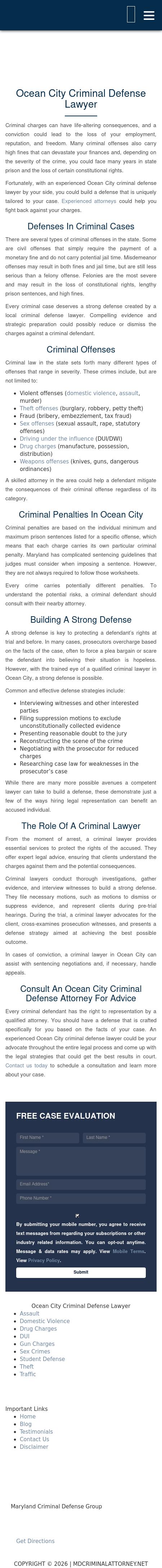 Maryland Criminal Defense Law Group - Ocean City MD Lawyers