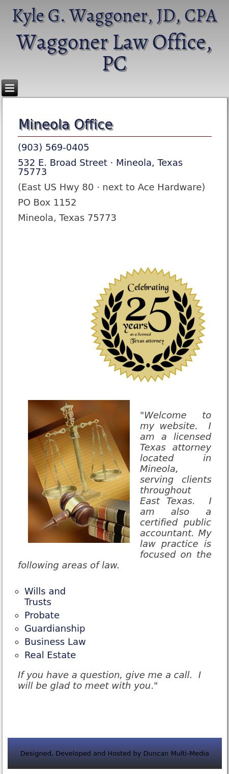 Kyle G. Waggoner J.D., C.P.A. - Mineola TX Lawyers