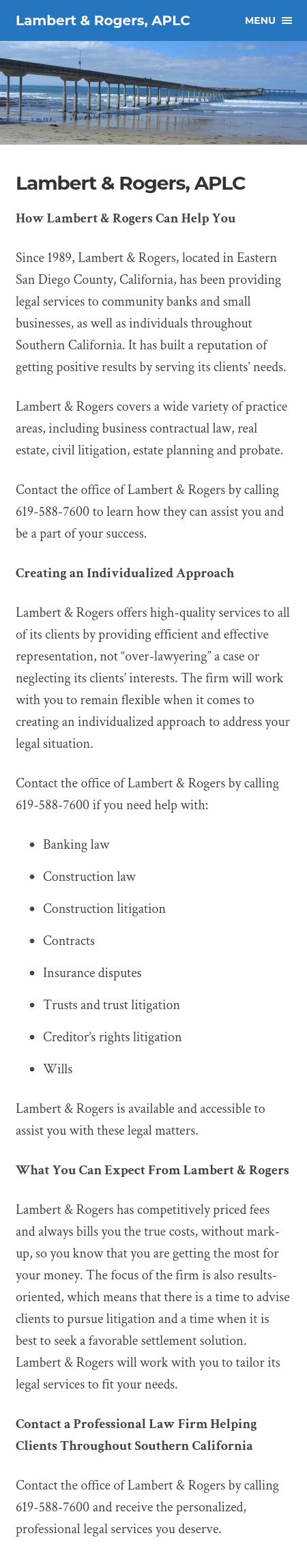 Lambert & Rogers, APLC - El Cajon CA Lawyers