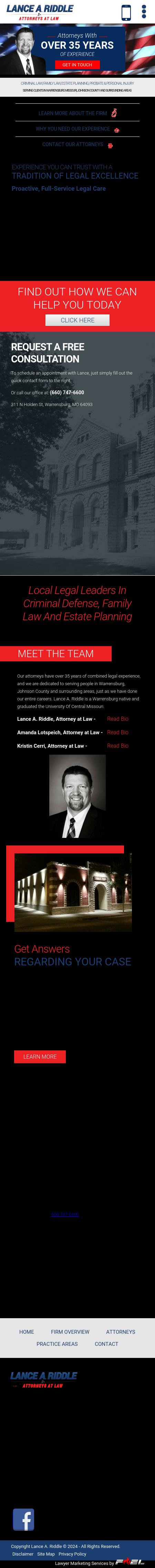 Lance A. Riddle Law Office, Attorneys at Law - Warrensburg MO Lawyers