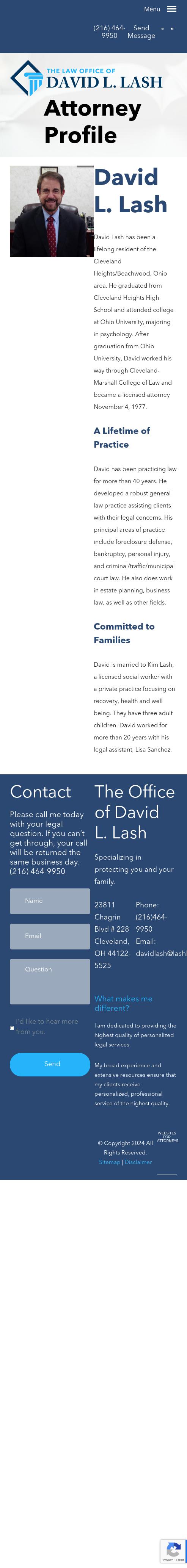 Lash David L - Beachwood OH Lawyers