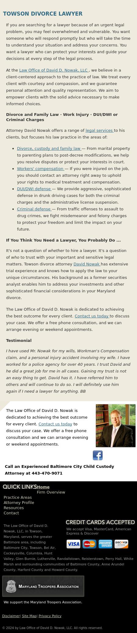 Law Office of David D. Nowak, LLC - Towson MD Lawyers