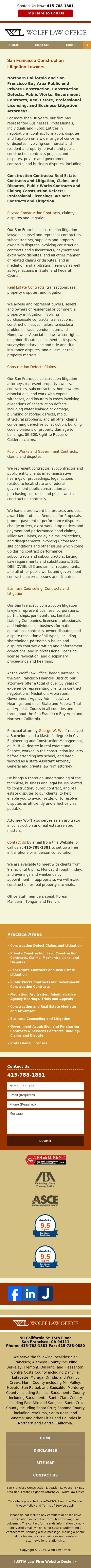 Law Office of George William Wolff & Associates - San Francisco CA Lawyers