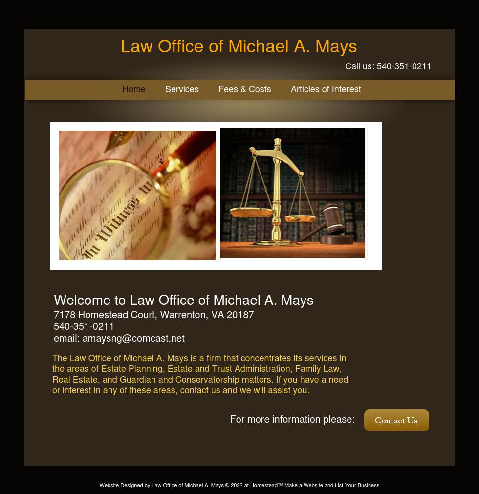 Law Office of Michael A. Mays - Warrenton VA Lawyers