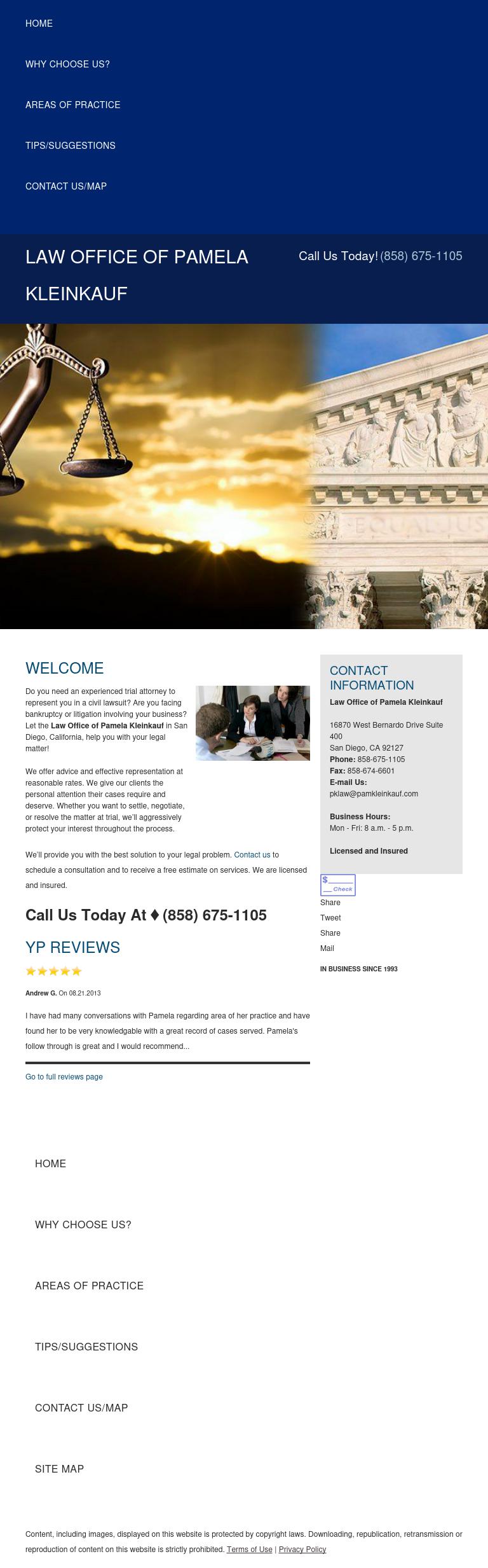 Law Office of Pamela Kleinkauf - San Diego CA Lawyers