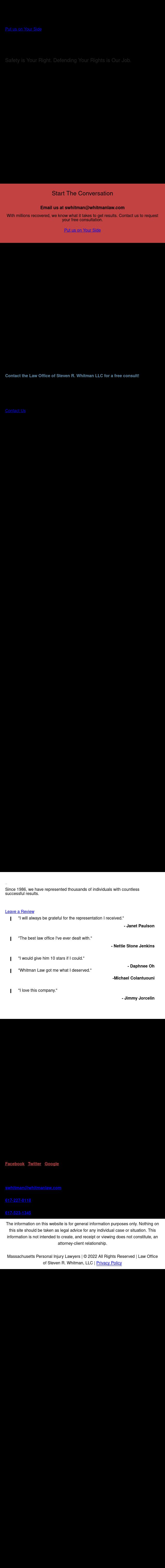 Law Office of Steven R. Whitman, LLC - Boston MA Lawyers