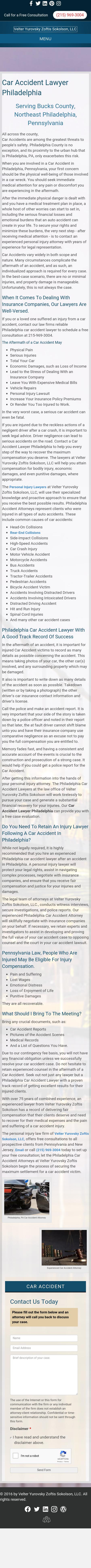 Velter Yurovsky Zoftis Sokolson, LLC - Southampton PA Lawyers