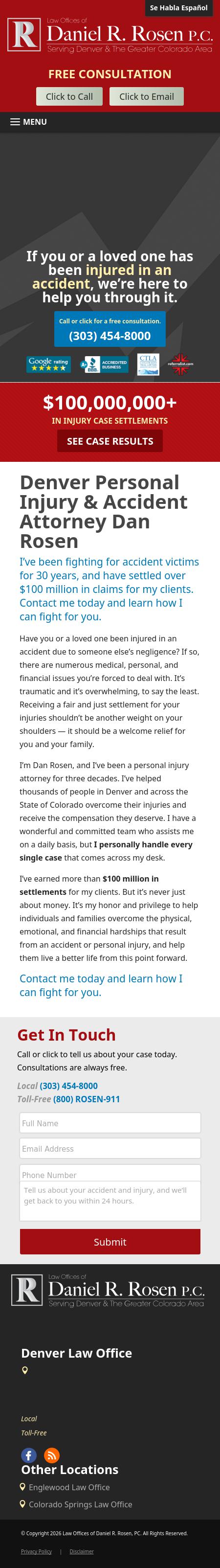 Law Offices Of Daniel R. Rosen - Denver CO Lawyers