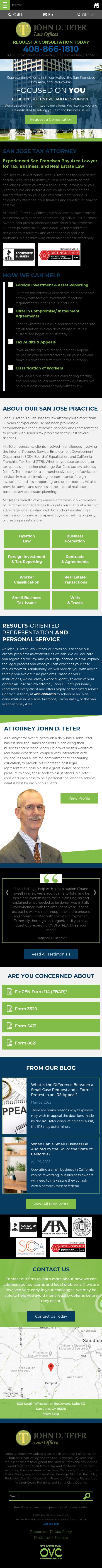 Law Offices Of John D Teter - San Jose CA Lawyers