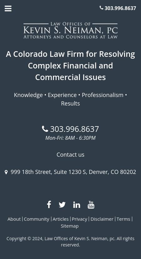Law Offices of Kevin S. Neiman, PC - Denver CO Lawyers
