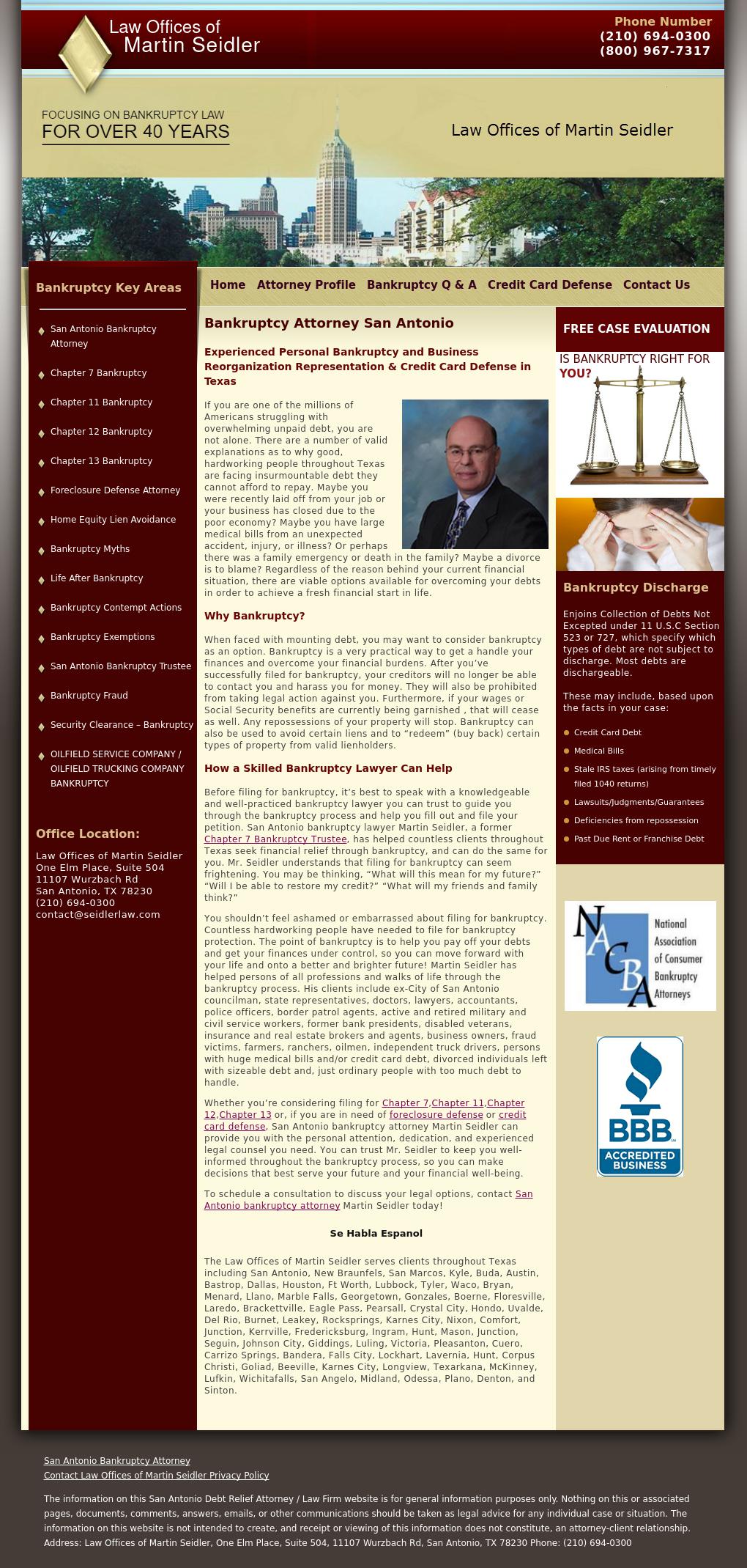 Law Offices of Martin Seidler - San Antonio TX Lawyers