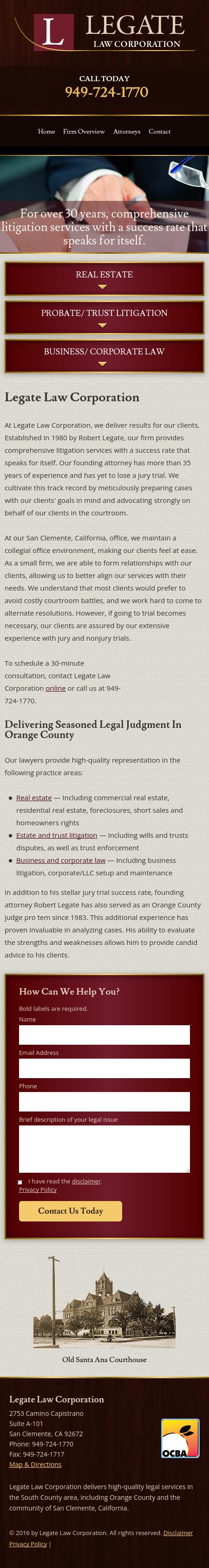 Legate Law Corporation - Newport Beach CA Lawyers